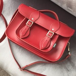 Zatchels classic red leather micro satchel